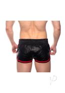 Prowler Red Leather Sport Shorts - Xxxlarge - Black/red